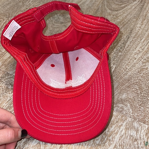 Budweiser King of Beers red and white SnapBack baseball hat - Picture 2 of 3